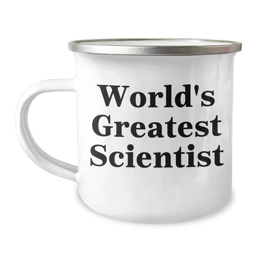 Funny Scientist Gifts for Her, World's Greatest Scientist Mom's Day Unique Gifts from Family, 12 oz Stainless Steel Camping Mug - Image 1