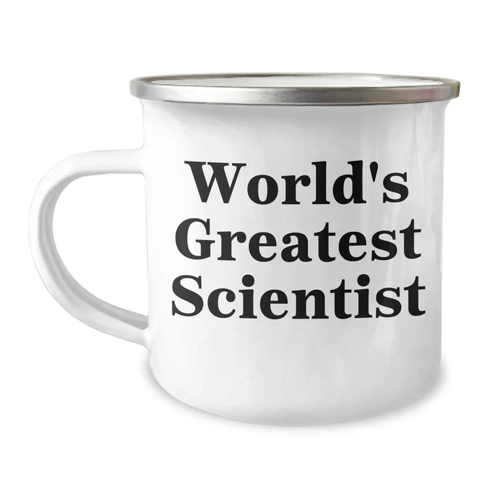 Funny Scientist Gifts for Her, World's Greatest Scientist Mom's Day Unique Gifts from Family, 12 oz Stainless Steel Camping Mug - Image 1