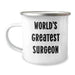 Funny 'World's Greatest Surgeon' Gift for Mom from Family, Unique Camping Mug for Mother's Day - Image 1