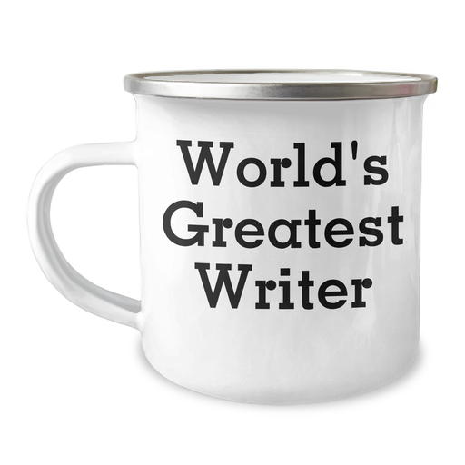 Writer Gifts from Friends, World's Greatest Writer Funny Quote Camping Mug for Dad on Father's Day, Unique Gifts for Him - Image 1