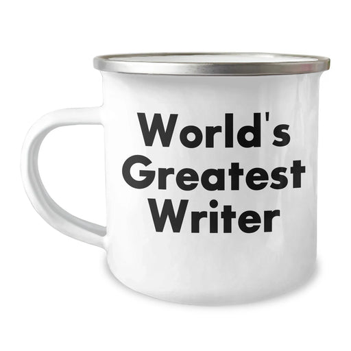 Funny World's Greatest Writer Gifts for Men, Camping Mug with Inspirational Quote, Father's Day Unique Gifts from Family - Image 1