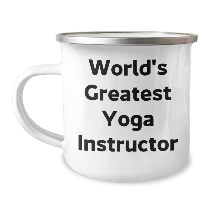 Yoga Instructor Gifts for Men from World's Greatest Yoga Instructor Funny Camping Mug, Unique Father's Day Unique Gift for Him, 12 oz Stainless Steel with Enamel Finish - Image 1