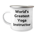 Yoga Instructor Gifts for Men from World's Greatest Yoga Instructor Funny Camping Mug, Unique Father's Day Unique Gift for Him, 12 oz Stainless Steel with Enamel Finish - Image 1