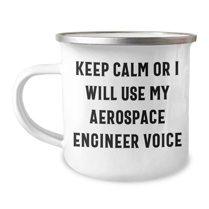 Aerospace Engineer Gifts, Funny Quote Camping Mug for Mother's Day, 12 oz Stainless Steel Enamel Finish, Gifts from Men to Women - Image 1