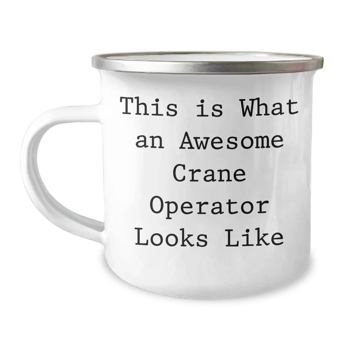 Crane Operator Gifts from Men - Camping Mug with 'This Is What An Awesome Crane Operator Looks Like' Quote, Father's Day Unique Gifts for Crane Operator, Men, Friends, Coworkers, Family - Image 1