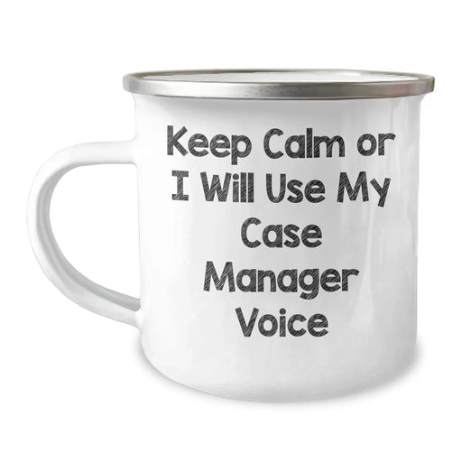 Funny Case Manager Gifts for Men - Keep Calm Or I Will Use My Case Manager Voice, Camping Mug for Dad, Father's Day Unique Gifts from Family - Image 1