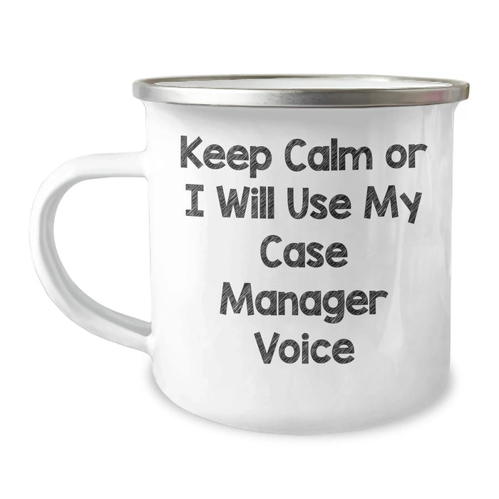 Funny Case Manager Gifts for Men - Keep Calm Or I Will Use My Case Manager Voice, Camping Mug for Dad, Father's Day Unique Gifts from Family - Image 1