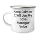 Funny Case Manager Gifts for Men - Keep Calm Or I Will Use My Case Manager Voice, Camping Mug for Dad, Father's Day Unique Gifts from Family - Image 1