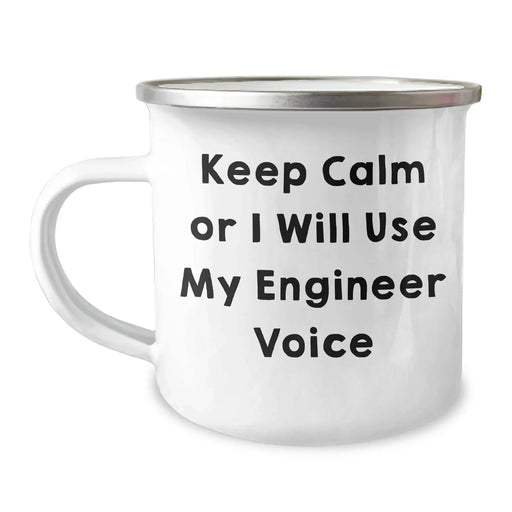 Engineer Gifts from Friends, Keep Calm Or I Will Use My Engineer Voice, Funny Camping Mug for Father's Day - Unique Gifts for Engineers - Image 1
