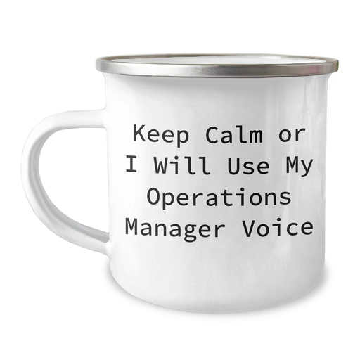 Funny Operations Manager Gifts, Keep Calm Or I Will Use My Operations Manager Voice Camping Mug for Dad, Father's Day Unique Gifts from Men - Image 1