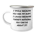 Funny Aunt Gifts for Her, I Smile Because You Are My Aunt, Enamel Camping Mug for Dad's Special Day, Unique Gift from Family - Image 1