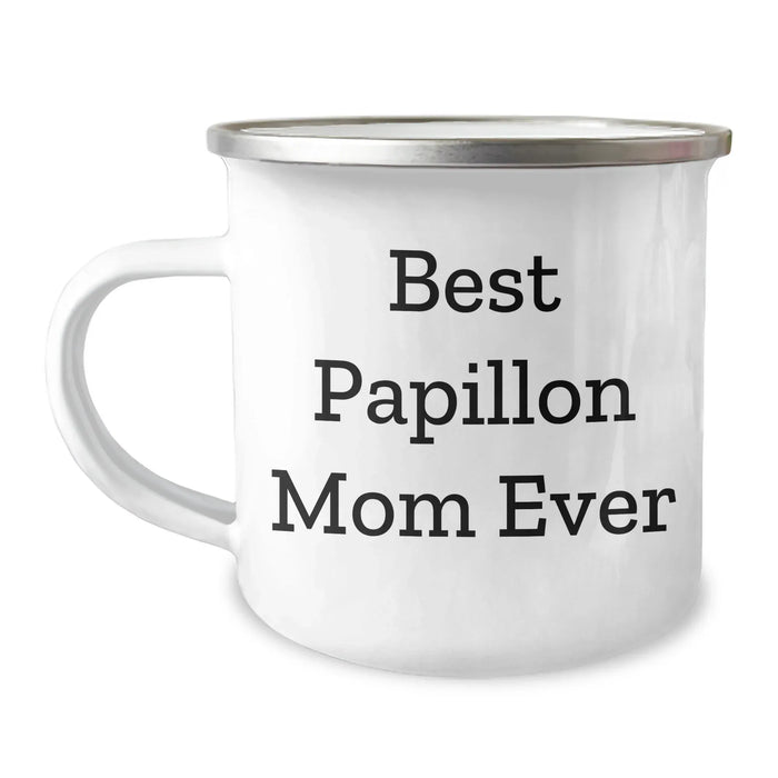 Best Papillon Mom Ever Camping Mug | Funny Papillon Dog Gifts for Papillon Mom | Unique Father's Day Unique Gifts for Dog Mom from Kids - Image 1