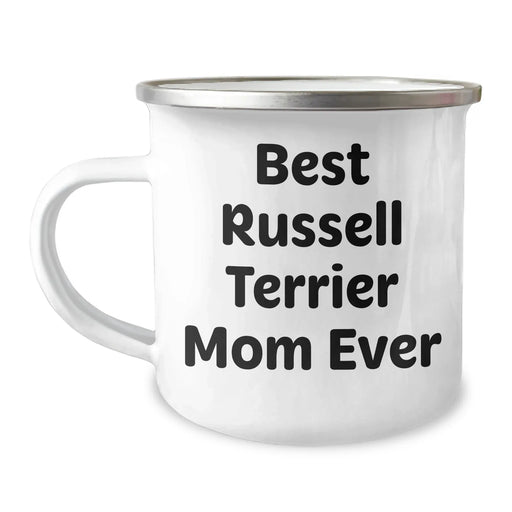 Best Russell Terrier Mom Ever Gifts for Father's Day | Funny Camping Mug for Russell Terrier Lovers | 12oz Enamel Stainless Steel, Permanent Print - Image 1