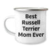 Best Russell Terrier Mom Ever Gifts for Father's Day | Funny Camping Mug for Russell Terrier Lovers | 12oz Enamel Stainless Steel, Permanent Print - Image 1