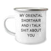 Funny Oriental Shorthair Cat Gifts from Friends to Family - My Oriental Shorthair And I Talk Shit About You Quote on Camping Mug for Men and Women, Graduation Unique Gifts - Image 1