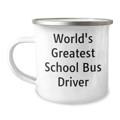 Funny School Bus Driver Gifts, 'World's Greatest' Quote, Camping Mug for Father's Day, Gifts from Men to School Bus Driver - Image 1