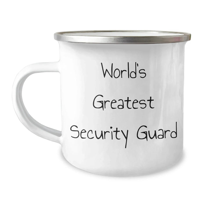 Funny World's Greatest Security Guard Gifts from Men to Security Guard Friends on Father's Day - Camping Mug, 12 oz, Stainless Steel with Enamel Finish - Image 1