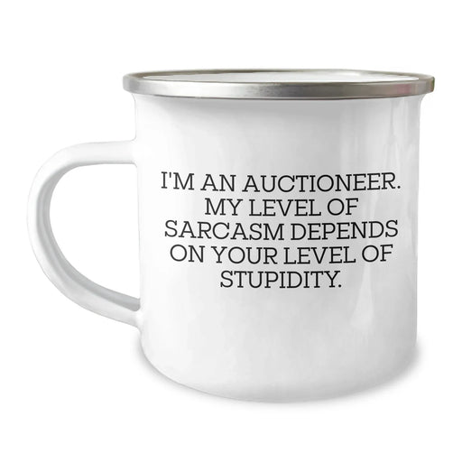 Funny Auctioneer Gifts, I'm An Auctioneer's Wife's Gift for His Graduation, Camping Mug for Men or Women - Image 1