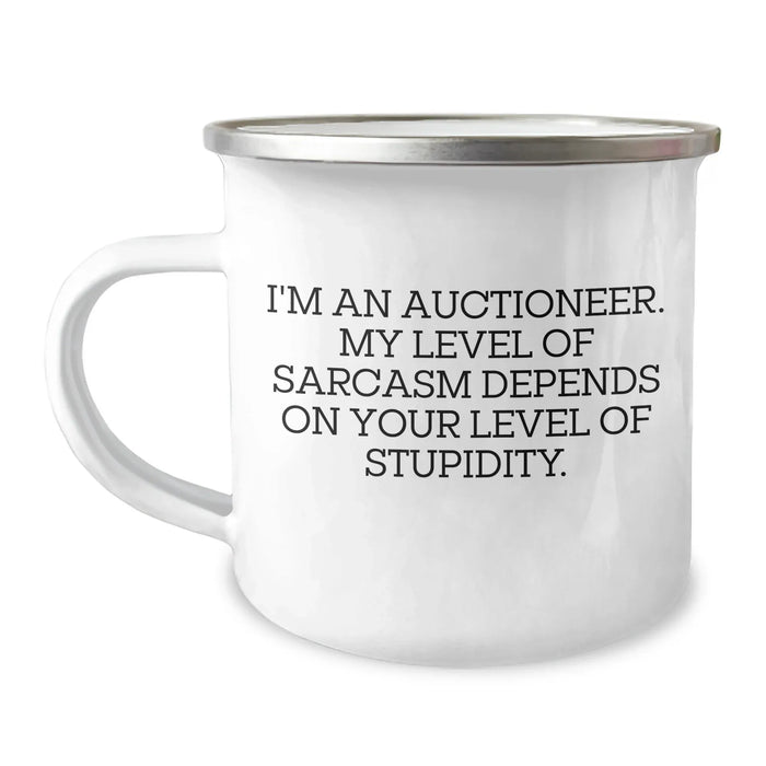 Funny Auctioneer Gifts, I'm An Auctioneer's Wife's Gift for His Graduation, Camping Mug for Men or Women - Image 1