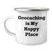 Geocaching Gifts for Men and Women, 'Geocaching Is My Happy Place' Funny Camping Mug for Graduation, Unique Gifts from Friends, Coworkers, and Family - Image 1