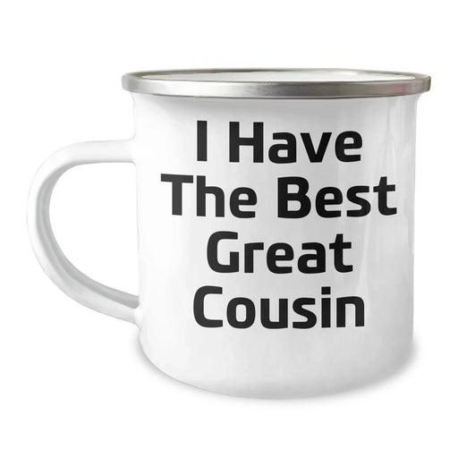 Cousin Gifts from Men - Funny Graduation Unique Gifts for Cousin - I Have The Best Great Cousin Quote Camping Mug, 12 oz Stainless Steel with Enamel Finish - Image 1