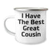 Cousin Gifts from Men - Funny Graduation Unique Gifts for Cousin - I Have The Best Great Cousin Quote Camping Mug, 12 oz Stainless Steel with Enamel Finish - Image 1
