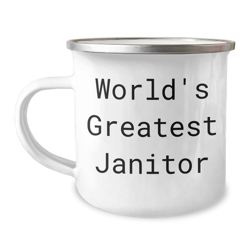 World's Greatest Janitor, Funny Camping Mug for Janitor Graduation Gifts from Friends, Perfect for Men or Women - Image 1