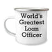 Funny World's Greatest Loan Officer Gifts for Men Coworkers from Loan Officer's Colleagues on Graduation Unique Gifts, Camping Mug - Image 1