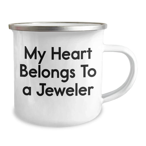 Funny Jeweler Gifts from Friends and Family - My Heart Belongs To A Jeweler, Camping Mug for Fathers Day - Unique Gifts for Men - Image 2
