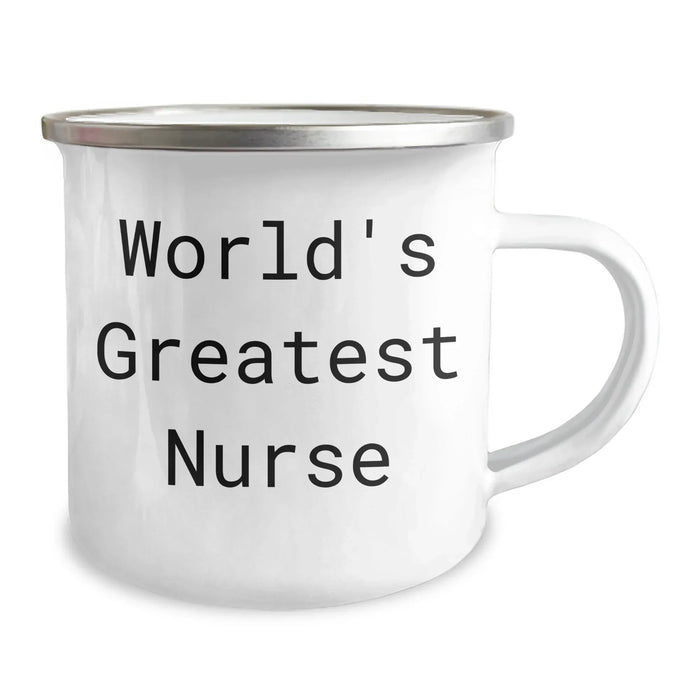 Funny World's Greatest Nurse Gifts for Nurse on Mother's Day Camping Mugs, Gifts from Men to Family - 12 oz Stainless Steel with Enamel Finish - Image 2
