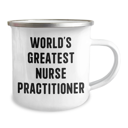 World's Greatest Nurse Practitioner Camping Mug, Funny Gifts from Family to Men, Father's Day Unique Gifts for Nurse Practitioner, 12 oz Stainless Steel with Enamel Finish - Image 2