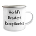 World's Greatest Receptionist Funny Gifts for Men Camping Mug, Funny Gifts from Family, Unique Father's Day Unique Gifts for Coworkers, Receptionist Gifts - Image 2