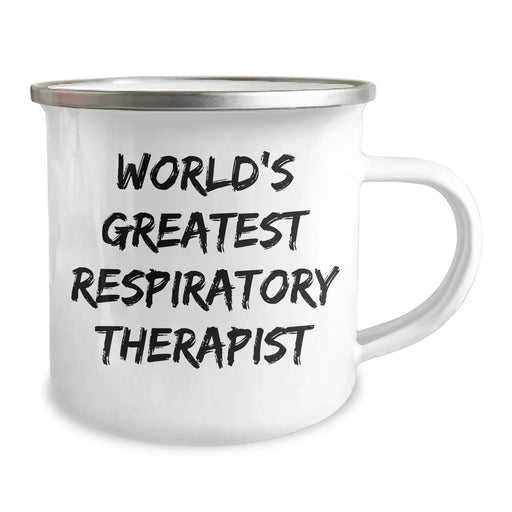 Funny Inspirational Gifts from Friends for World's Greatest Respiratory Therapist Stainless Steel Camping Mug - Image 2