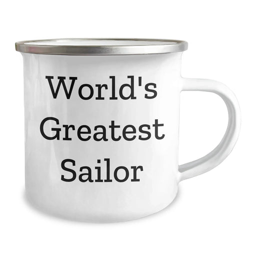 Funny World's Greatest Sailor Gift for Sailor Men from Family - 12 oz Stainless Steel Camping Mug with Enamel Finish - Image 2