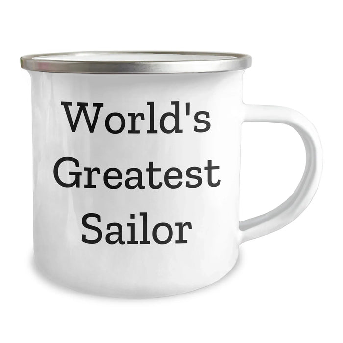 Funny World's Greatest Sailor Gift for Sailor Men from Family - 12 oz Stainless Steel Camping Mug with Enamel Finish - Image 2