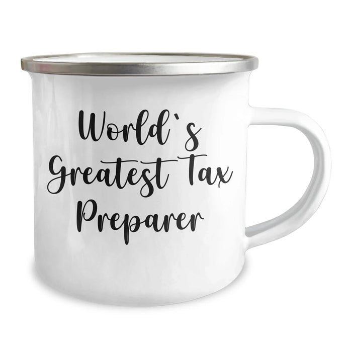 Funny Tax Preparer Gifts from Men - 'World's Greatest Tax Preparer' Camping Mug for Tax Preparer, Dad, or Friend, Perfect for Father's Day Unique Gifts - Image 2