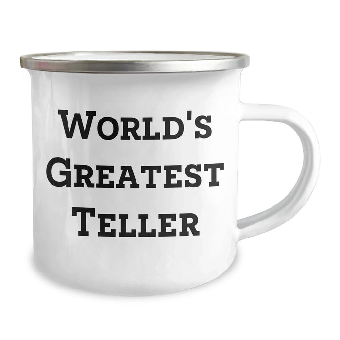 Funny World's Greatest Teller Gifts from Men for Mother's Day Unique Camping Mugs, Gifts for Teller Enthusiasts - Image 2