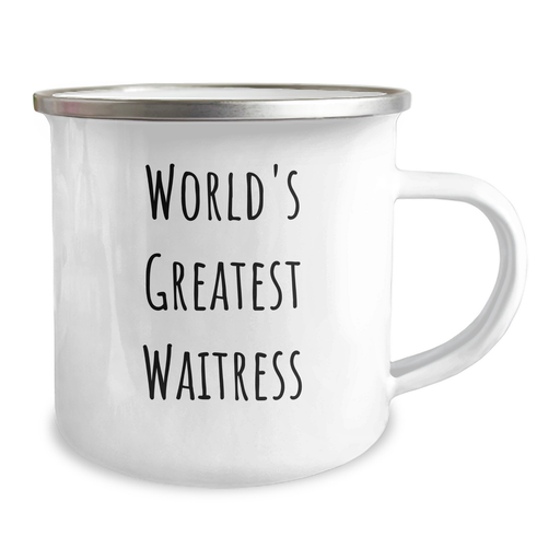 World's Greatest Waitress Funny Gifts from Men to Coworkers, Unique Camping Mug for Waitress on Father's Day - Image 2