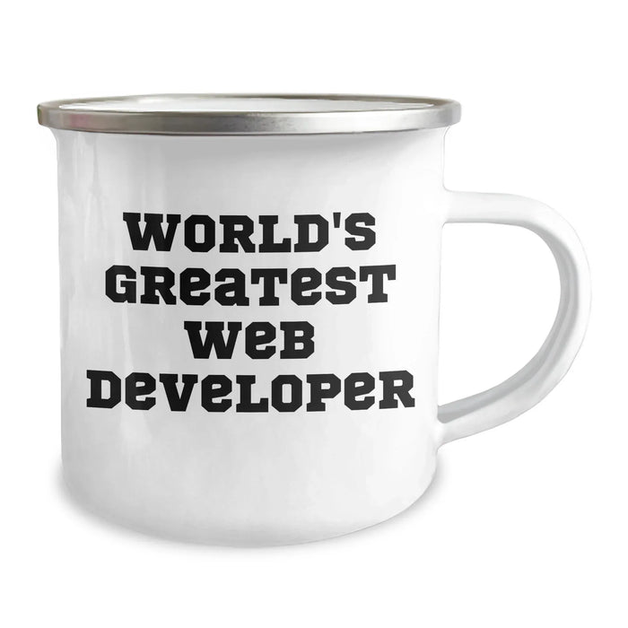 Funny World's Greatest Web Developer Gifts for Web Developer Dad Camping Mug, Perfect for Father's Day from Friends - Image 2