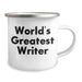 Funny World's Greatest Writer Gifts for Men, Camping Mug with Inspirational Quote, Father's Day Unique Gifts from Family - Image 2