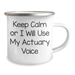 Actuary Humor Gifts from Friends and Family - 'Keep Calm Or I Will Use My Actuary Voice' Funny Camping Mug for Dad on Father's Day - Image 2