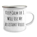 Funny Assistant Gifts for Men from Friends on Father's Day - 'Keep Calm Or I Will Use My Assistant Voice' Camping Mug, 12 oz Stainless Steel with Enamel Finish - Image 2