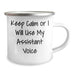 Funny Assistant Gifts, Keep Calm Or I Will Use My Assistant Voice, 12 oz Stainless Steel Camping Mug for Men, Unique Father's Day Unique Gifts from Friends, Coworkers, or Family - Image 2