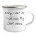 Funny Chef Gifts: 'Keep Calm Or I Will Use My Chef Voice' Camping Mug for Mother's Day - Gifts from Men to Women, Friends, Family - Image 2