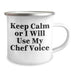 Chef Gifts from Friends, Unique Camping Mug for Mom's Special Day, 'Keep Calm Or I Will Use My Chef Voice', Funny Quote, 12 oz Stainless Steel with Enamel Finish - Image 2
