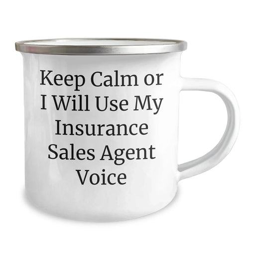 Funny Insurance Sales Agent Gifts from Men, Keep Calm Or I Will Use My Insurance Sales Agent Voice, Camping Mug for Insurance Sales Agent, Mother's Day Unique Gifts - Image 2