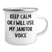 Funny Janitor Gifts for Him - Keep Calm Or I Will Use My Janitor Voice Camping Mug for Father's Day, Gifts from Men to Janitor Friends - Image 2