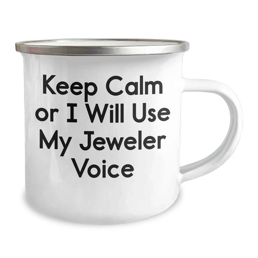 Funny Jeweler Gifts for Him, Keep Calm Camping Mug for Dad, Father's Day Unique Gifts from Family, Permanent Printing - Image 2
