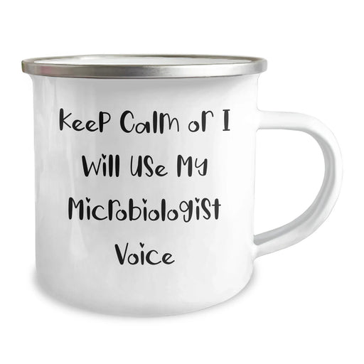 Funny Microbiologist Gifts for Men, Keep Calm Or I Will Use My Microbiologist Voice Camping Mug, Father's Day Unique Gifts from Family to Dad - Image 2