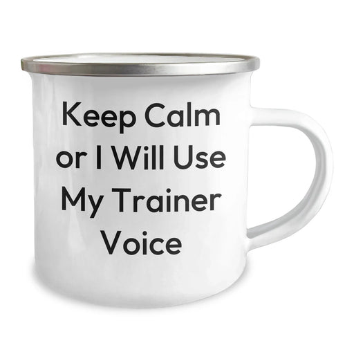 Funny Trainer Gifts for Men - Keep Calm Or I Will Use My Trainer Voice Camping Mug, Perfect for Father's Day Unique Gifts from Family - Image 2